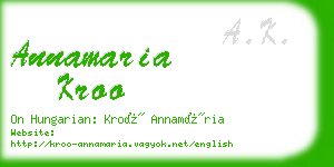 annamaria kroo business card